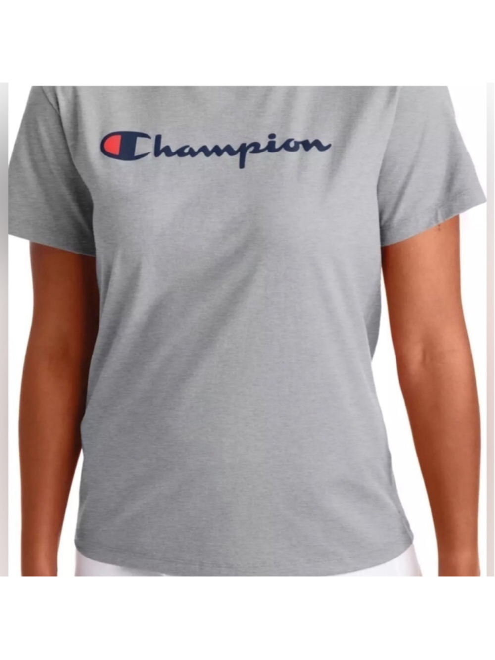 Womens Champion tshirt gray crop medium